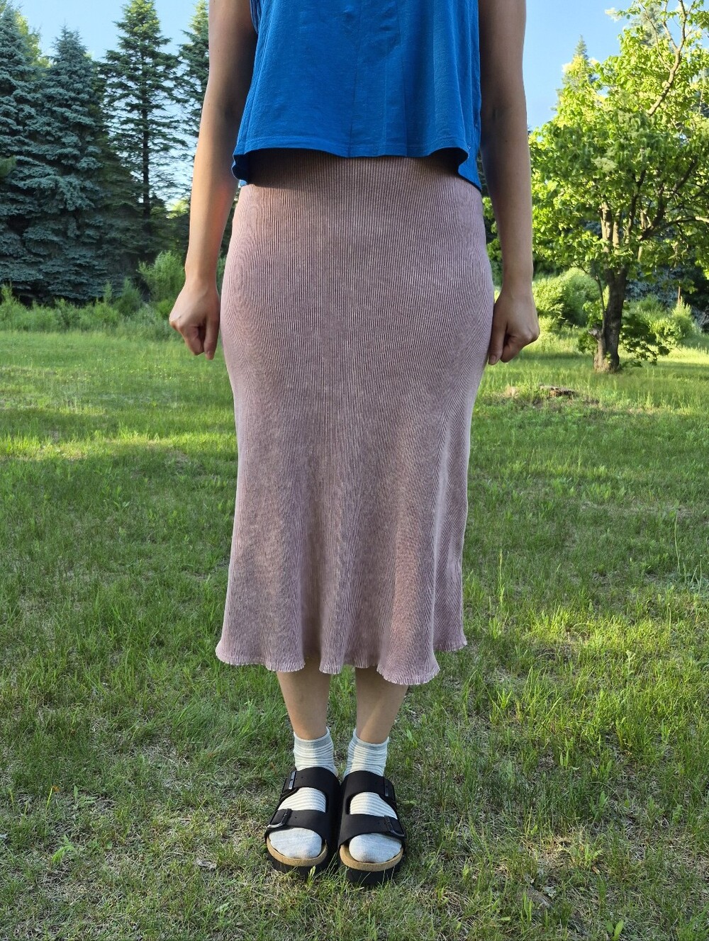 New Hashttag Mineral Dyed Pink Skirt View 2